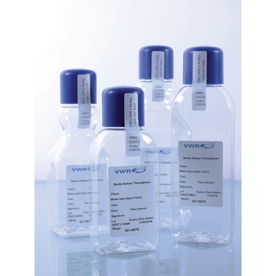 Butle, kanistry i butelki laboratoryjne VWR PET do próbek wody kwadratowe sterylne