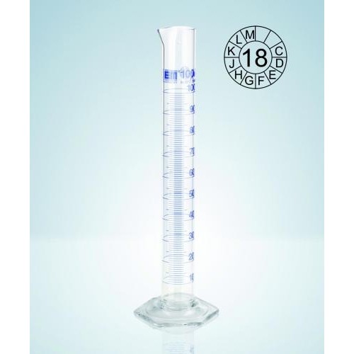 Cylindry miarowe szklane HIRSCHMANN wysoki klasa A niebieska skala