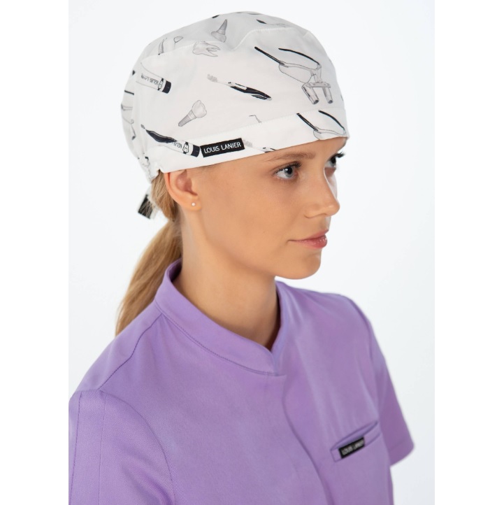 Czepki medyczne wielorazowe Louis Lanier Dentistry White