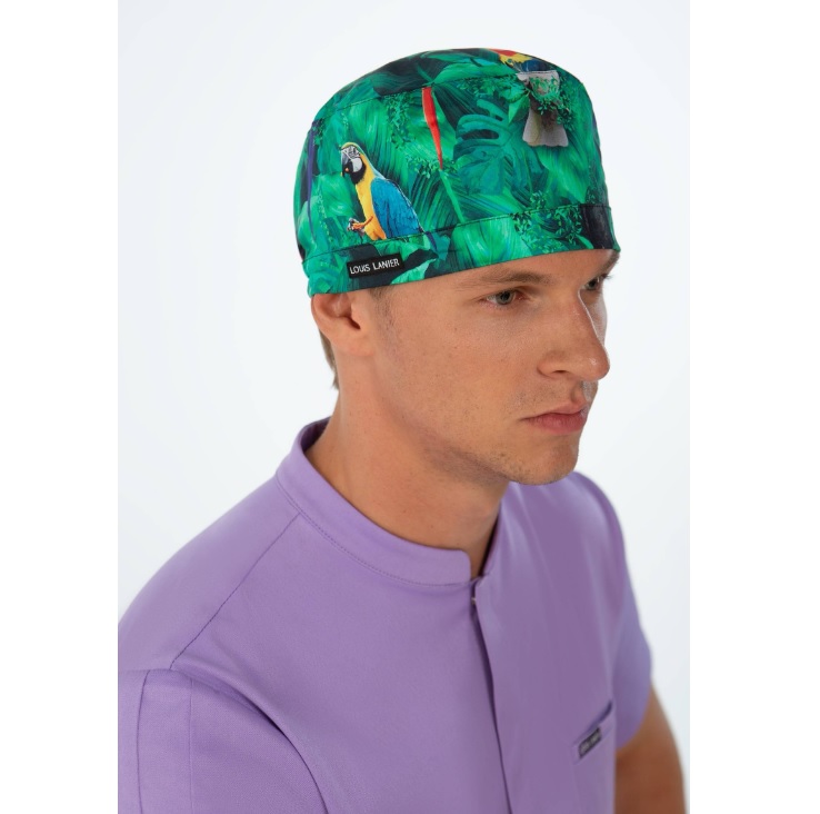 Czepki medyczne wielorazowe Louis Lanier Parrot Jungle