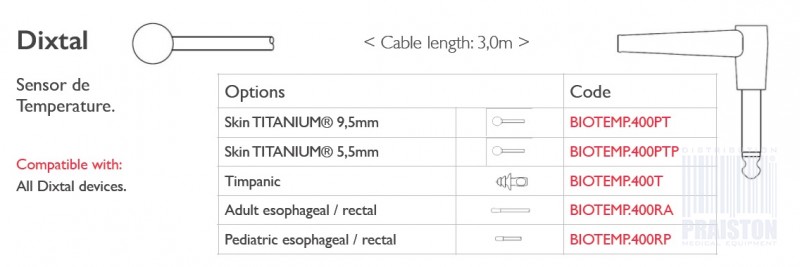Czujniki temperatury do kardiomonitorów Biogenesis Do Dixtal
