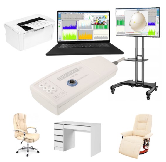 EEG Biofeedback (neurofeedback) Koordynacja Zestaw nr 2 EEG Biofeedback 3 kanałowy – Kompleksowe wyposażenie
