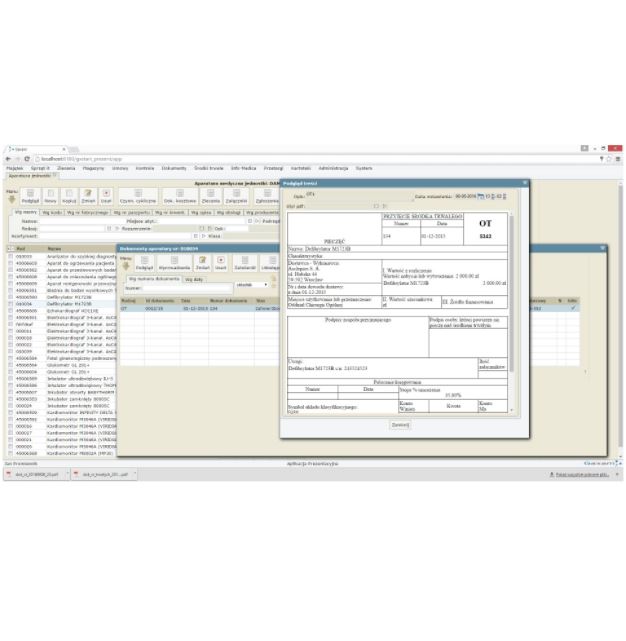 Elektroniczny paszport techniczny sprzętu medycznego Gaxam gxAparatura