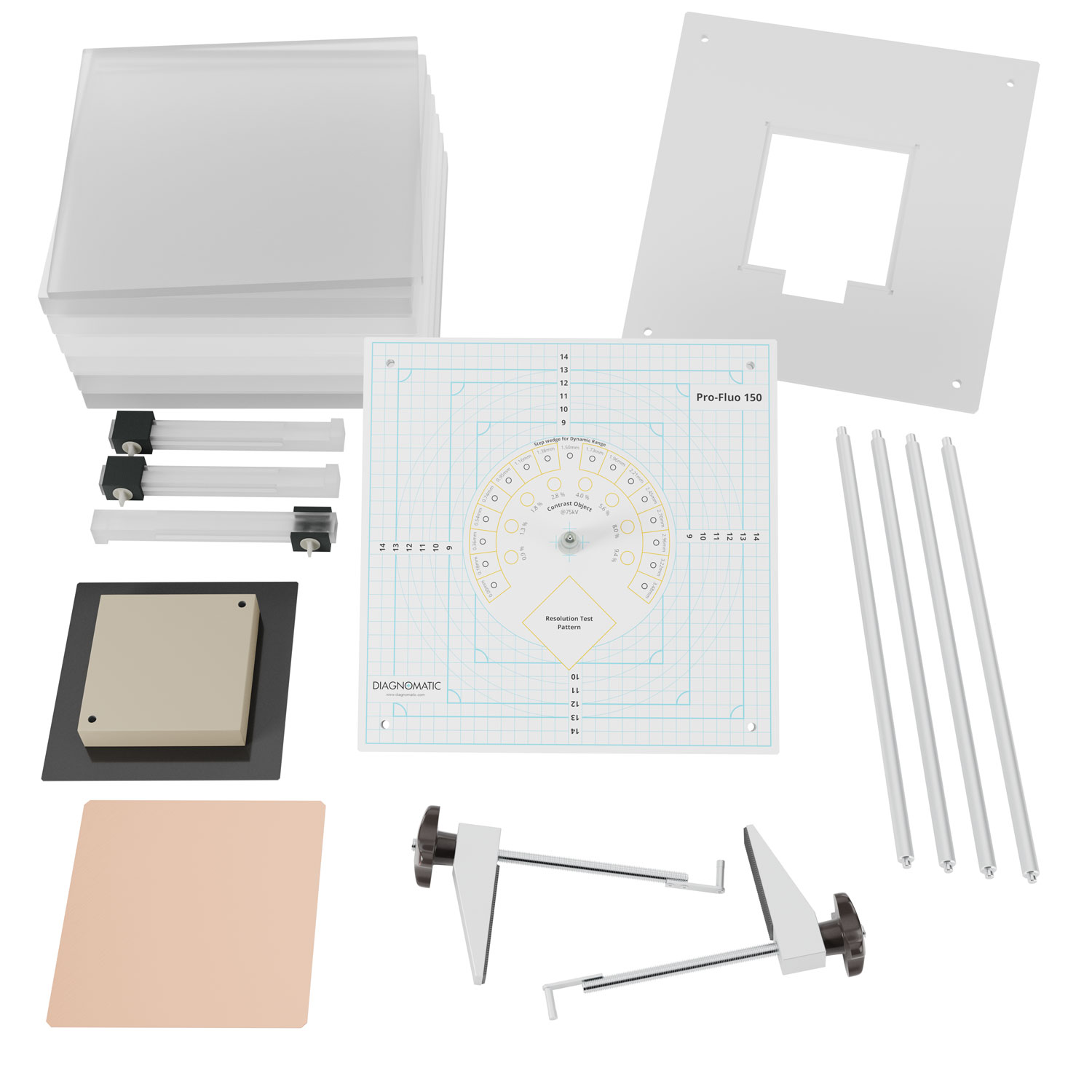 Fantomy do testowania radiografii, angiografii i fluoroskopii Pro-Project Pro-RTG Digital R/F