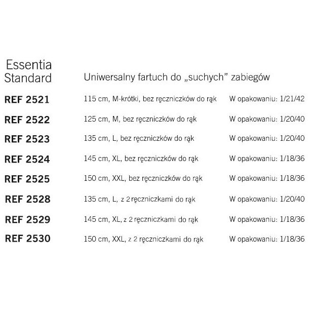 Fartuchy chirurgiczne jednorazowe OneMed evercare Essentia Standard