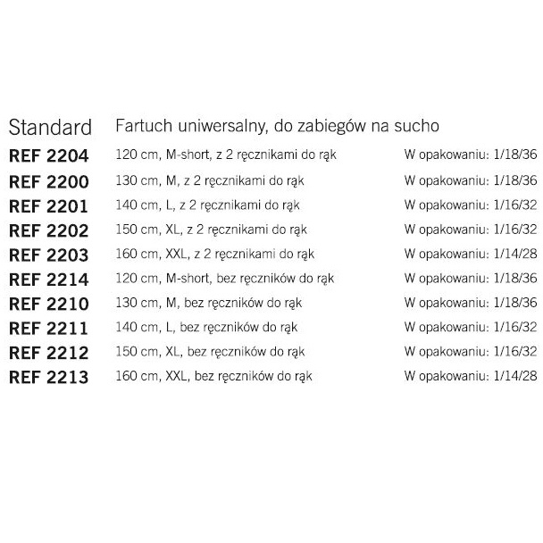 Fartuchy chirurgiczne jednorazowe OneMed evercare Original Standard