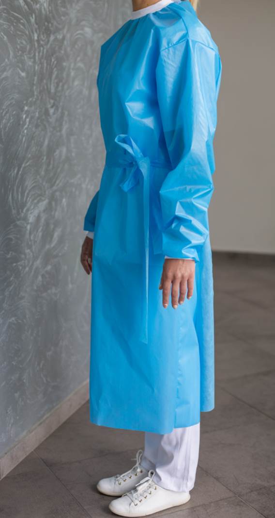 Fartuchy zabiegowe jednorazowe B/D Fartuch barierowy niebieski