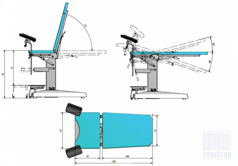 Fotele ginekologiczne PRAISTON SELENE/ SELENE M