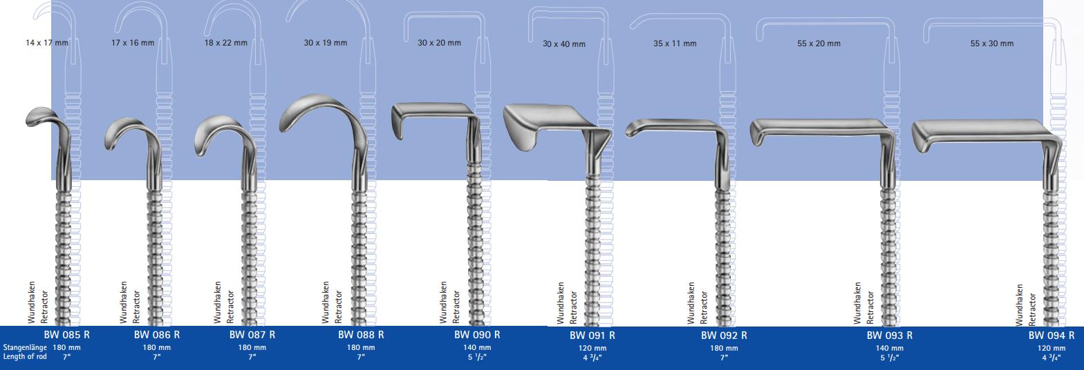 Haki automatyczne - Systemy retraktorów chirurgicznych B.Braun Frankfurt- system rozwieraczy