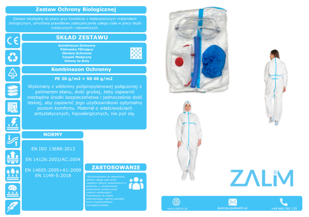 Indywidualne pakiety ochrony biologicznej B/D Zestaw Ochrony Biologicznej