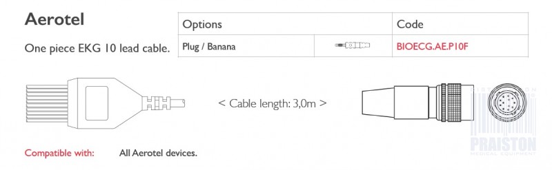 Kable do aparatów EKG Biogenesis Do Aerotel