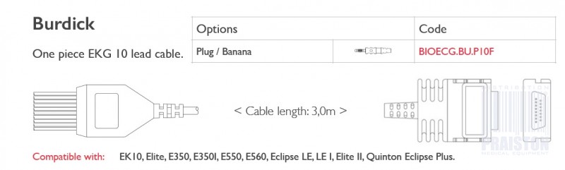 Kable do aparatów EKG Biogenesis Do Burdick IEC