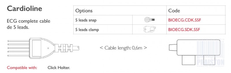 Kable do aparatów EKG Biogenesis Do Cardioline