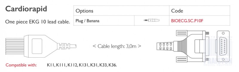 Kable do aparatów EKG Biogenesis Do Cardiorapid