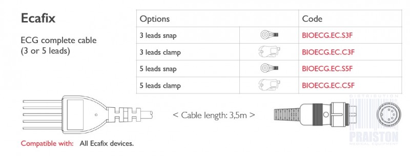 Kable do aparatów EKG Biogenesis Do Ecafix