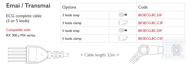 Kable do aparatów EKG Biogenesis Do Emai-Transmai