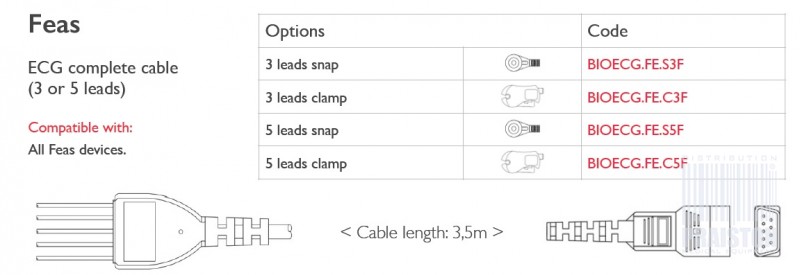 Kable do aparatów EKG Biogenesis Do Feas