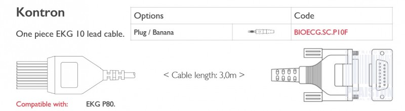 Kable do aparatów EKG Biogenesis Do Kontron