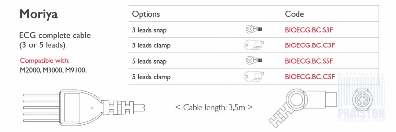 Kable do aparatów EKG Biogenesis Do Moriya