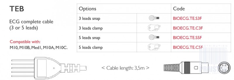 Kable do aparatów EKG Biogenesis Do TEB