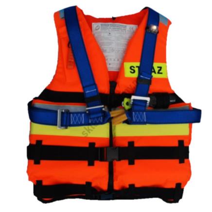 Kamizelki ratownicze B/D straż ze światłem, uprzężą i napisem