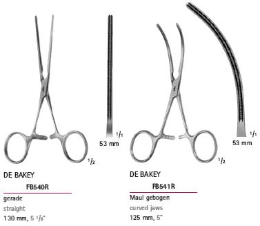 Kleszcze chirurgiczne i zabiegowe B.Braun Kleszcze do tętnic i tkanek