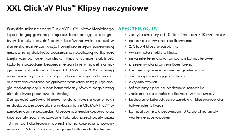 Klipsy naczyniowe GRENA Click’aV Plus XXL
