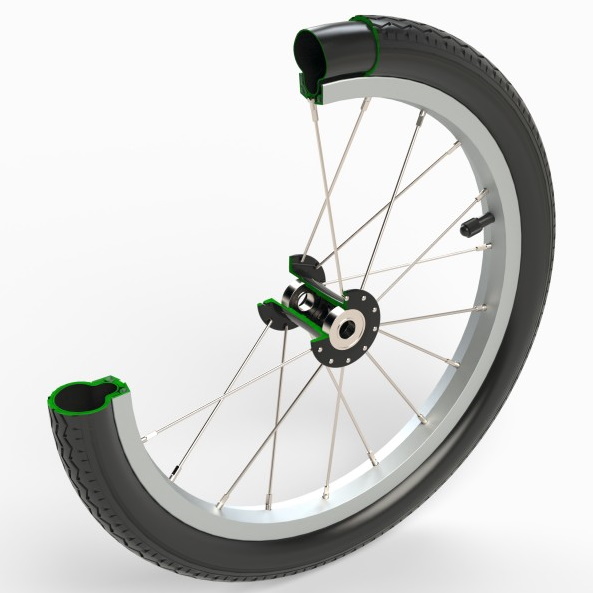 Koła do wózków inwalidzkich Recomedic K-16X1.75-300A-SS-S