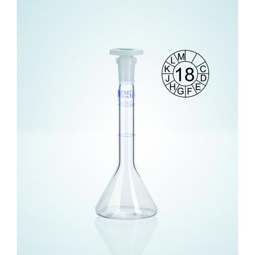 Kolby szklane HIRSCHMANN pomiarowe DURAN klasa A forma trapezowa niebieska podz.