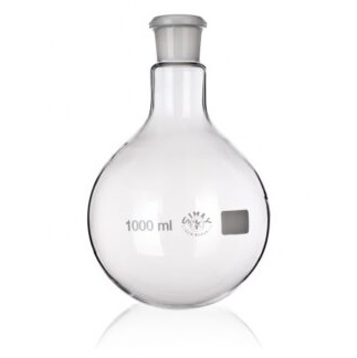 Kolby szklane SIMAX okrągłodenna ze szlifem