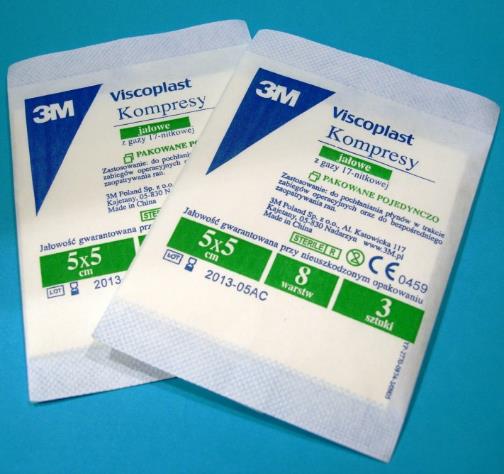Kompresy z gazy 3M Viscoplast Kompresy jałowe z gazy