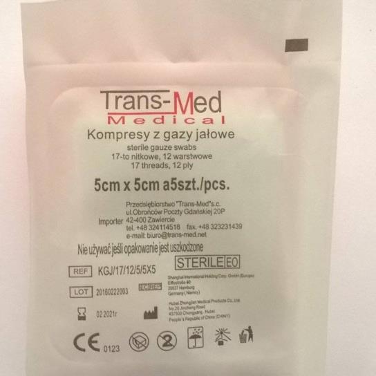 Kompresy z gazy Trans-Med Medical Kompresy gazowe jałowe