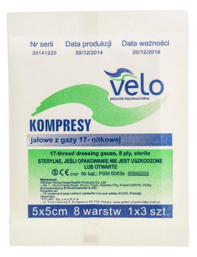 Kompresy z gazy VELO KG17N8W5X5