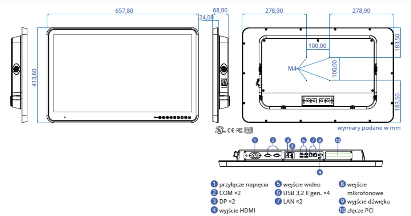 Komputery medyczne All In One Wincomm WMP-27T-PIS