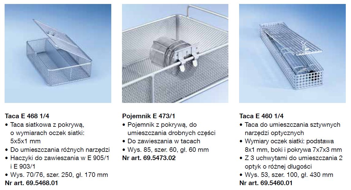 Kosze wsadowe i wózki do myjni medycznych Miele PG 8527, PG 8528