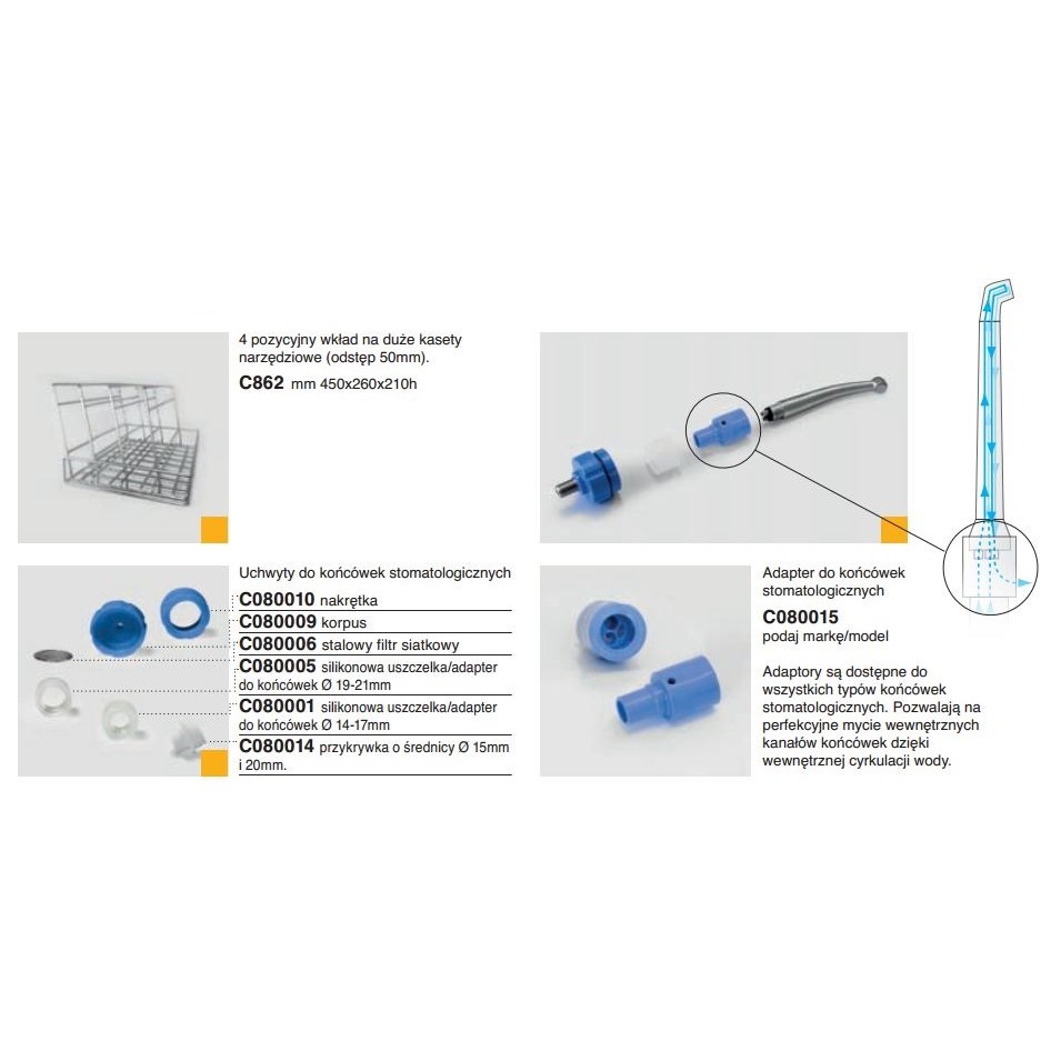 Kosze wsadowe i wózki do myjni medycznych Steelco Akcesoria Steelco