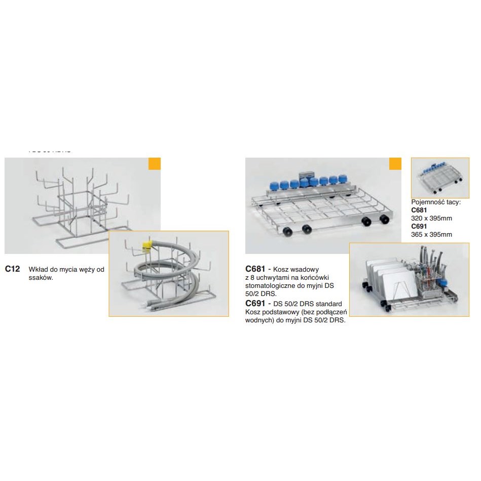 Kosze wsadowe i wózki do myjni medycznych Steelco DS 50, DS 50 DRS