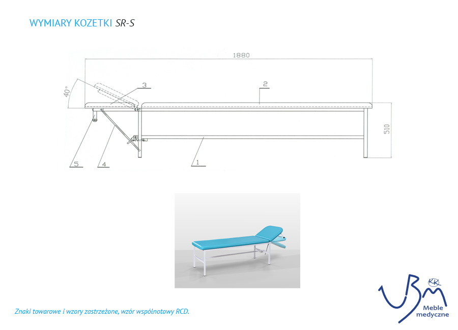 Kozetki medyczne U.B.M - KOTASIŃSKA SR-S, SR-P