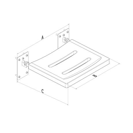 Krzesła i taborety prysznicowo - sanitarne Corrado KPU-2 INOX PU
