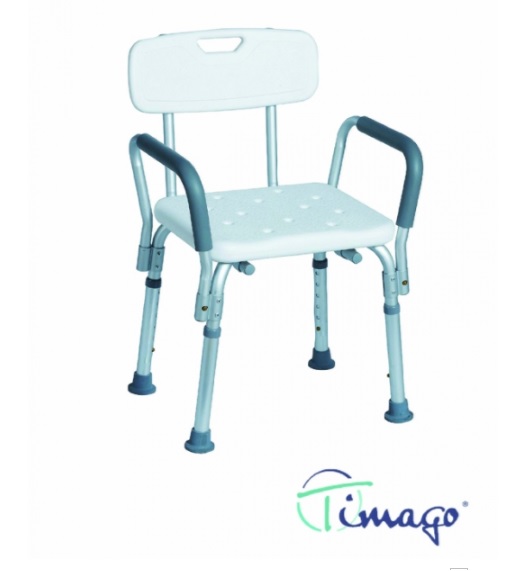 Krzesła i taborety prysznicowo - sanitarne Timago Prysznicowy z oparciem i uchwytami