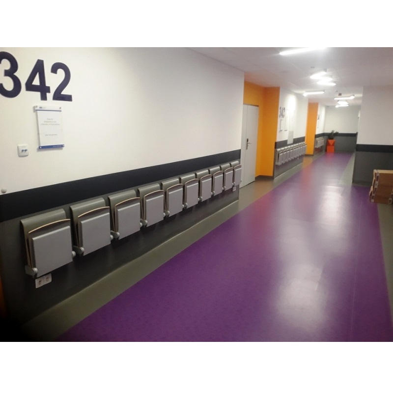 Krzesła mocowane do ściany do poczekalni medycznych MEBLANT Twist-1