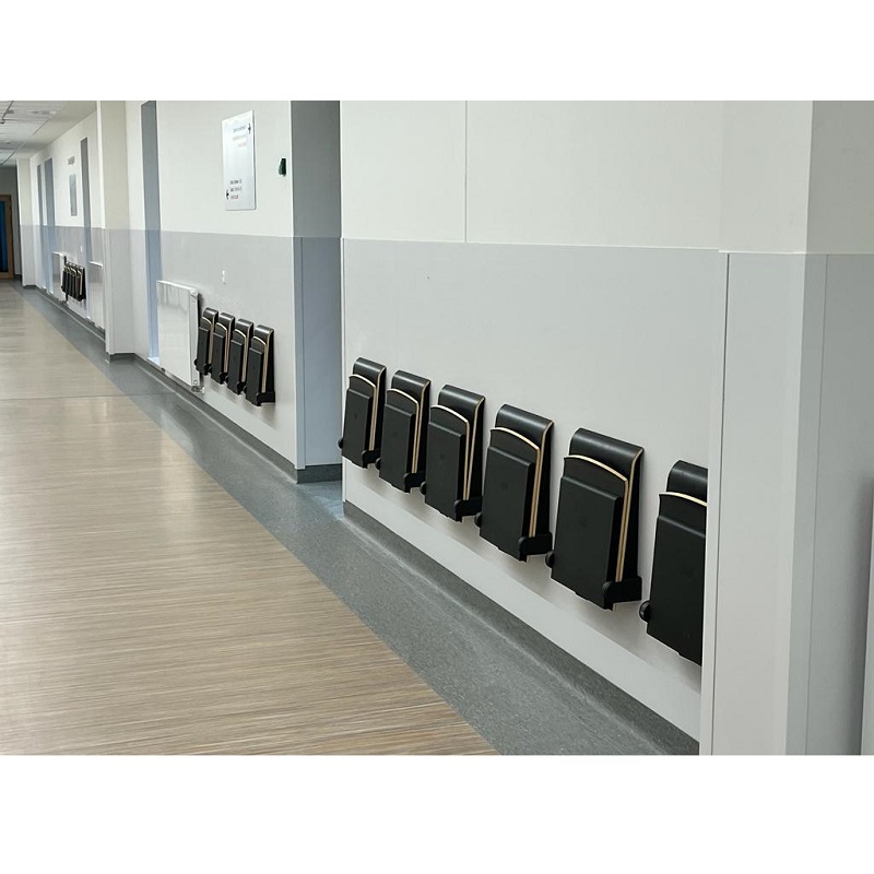 Krzesła mocowane do ściany do poczekalni medycznych MEBLANT Twist-1