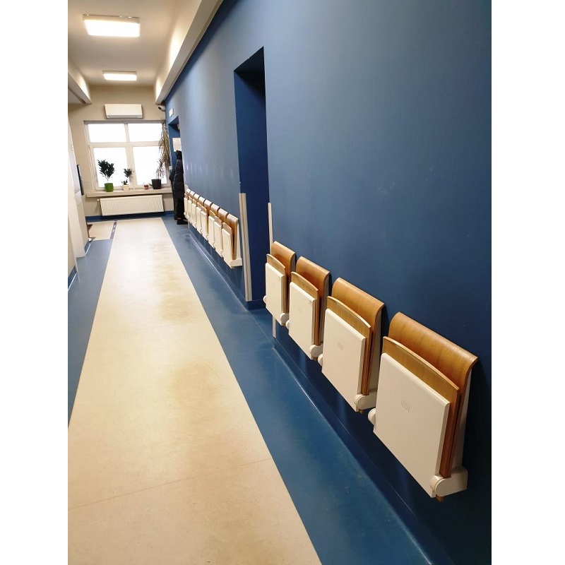 Krzesła mocowane do ściany do poczekalni medycznych MEBLANT Twist-1