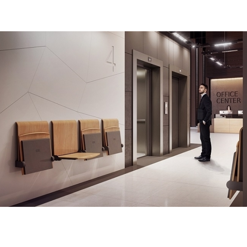 Krzesła mocowane do ściany do poczekalni medycznych MEBLANT Twist-1