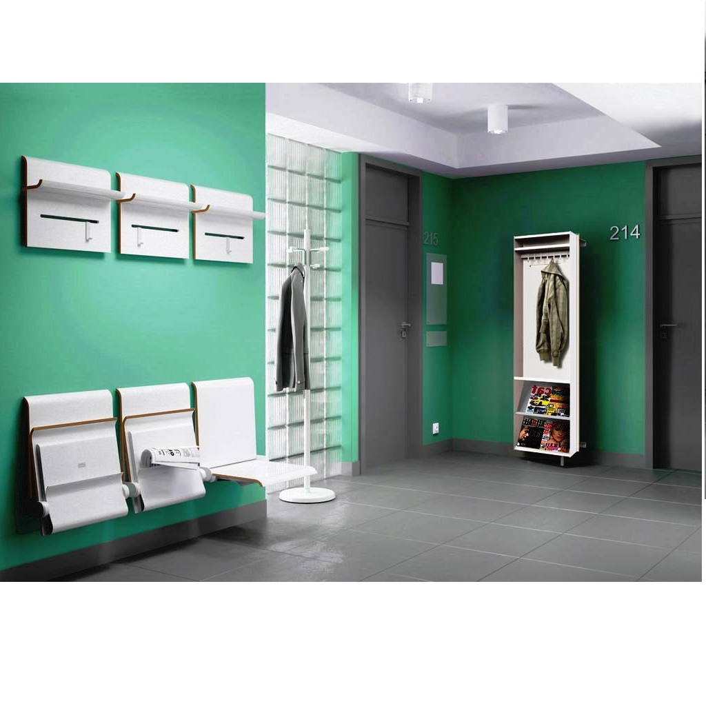 Krzesła mocowane do ściany do poczekalni medycznych MEBLANT Twist-1