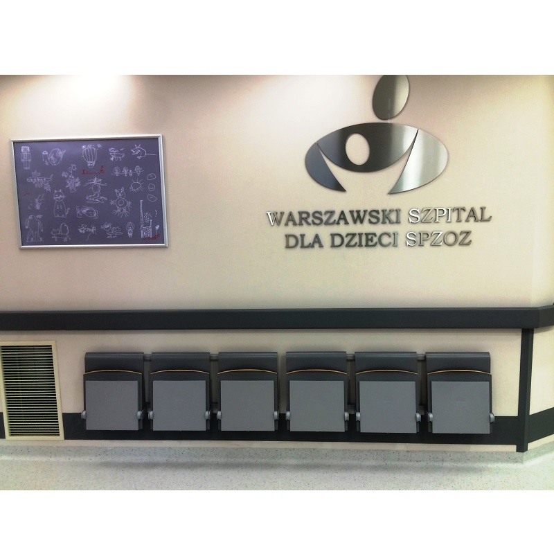 Krzesła mocowane do ściany do poczekalni medycznych MEBLANT Twist-1