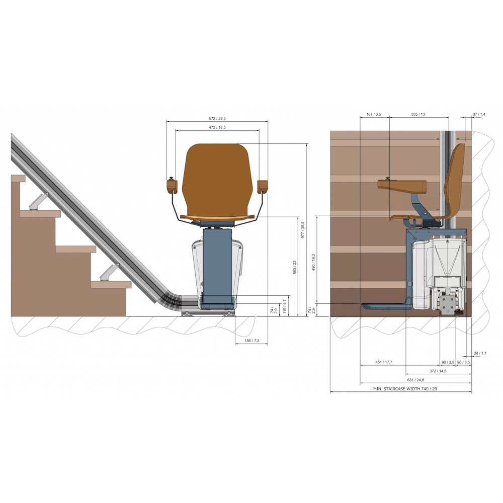 Krzesła schodowe DeVi Stairlifts Up