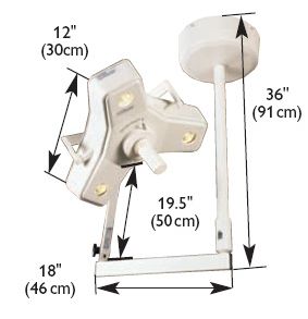 Lampy operacyjne pojedyncze Luxo Outpatient II pojedyńcza wersja sufitowa