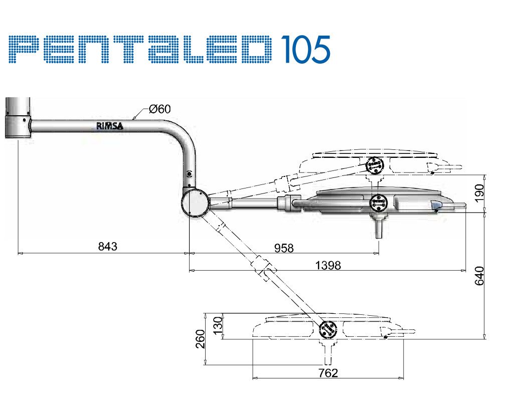 Lampy operacyjne pojedyncze RIMSA PENTALED 105