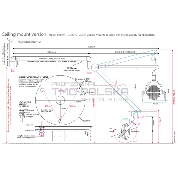 Lampy zabiegowe pojedyncze DARAY LED DARAY EXCEL